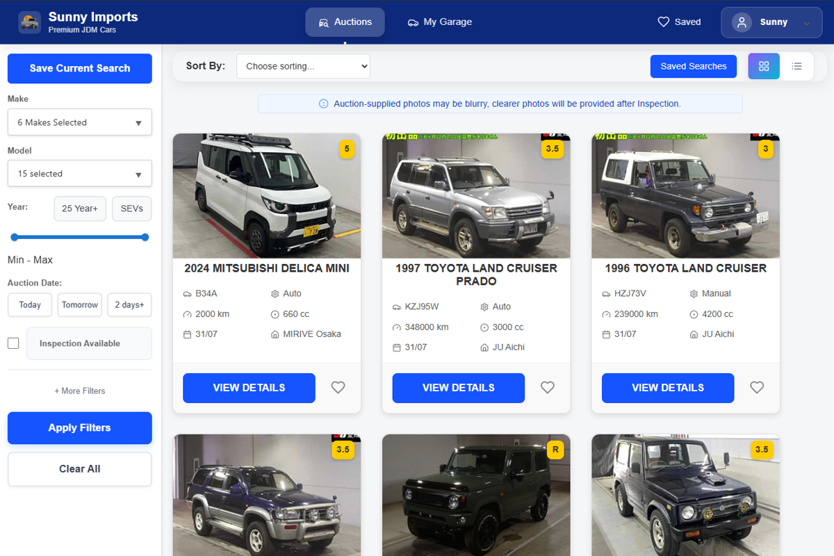 Search thousands of Japanese vehicles